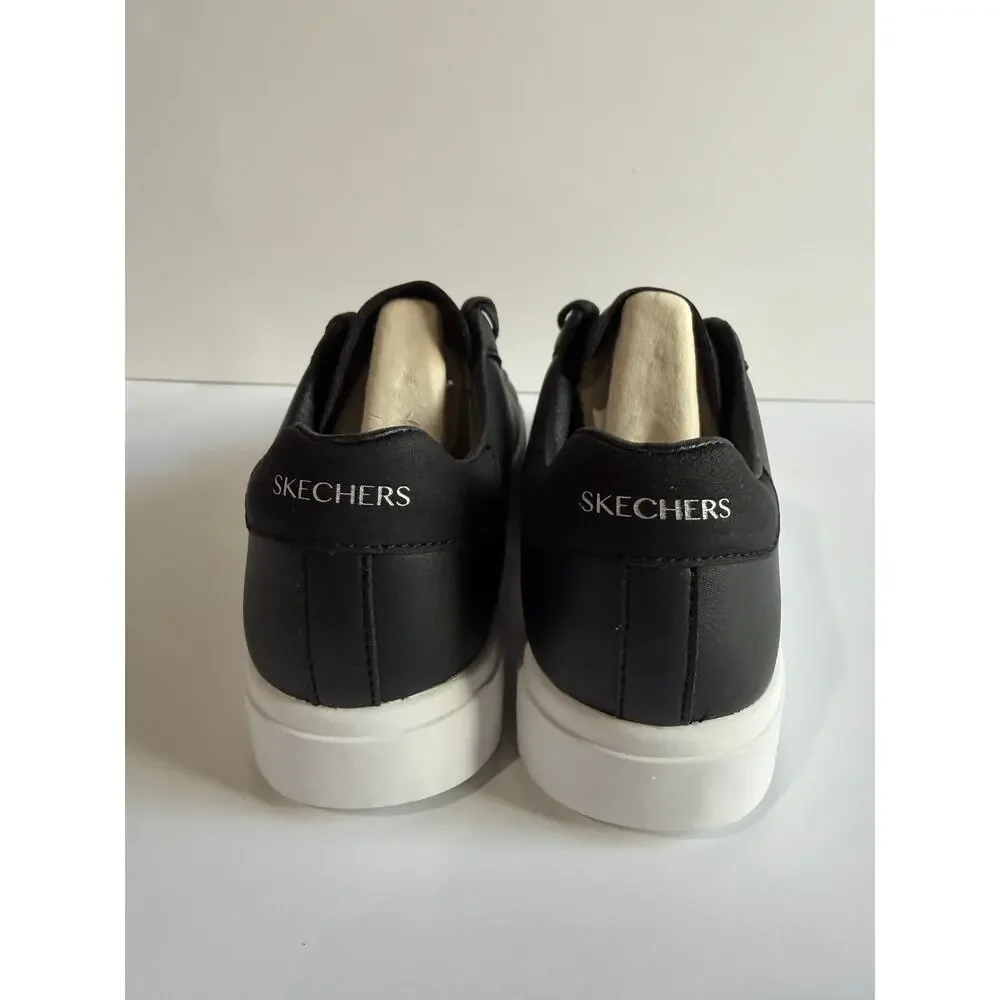 Skechers Court Classics Eden LX Lined Up Sneakers Black Womens Sz 7 NEW
